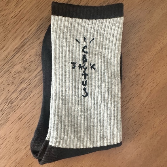 🌵🌵 CACTUS JACK Travis Scott Socks • Gray Black • Size Large • Brand New - Picture 2 of 4